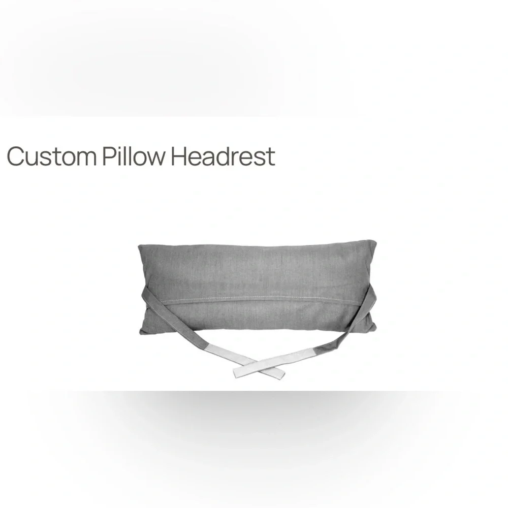 Cushion Source outdoor head/neck pillows - Sunbrella Violetta Baltic fabric (4)